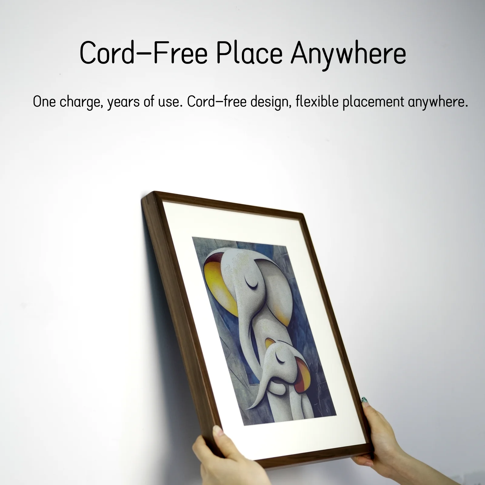 إطار صورة فني خشبي مثبت على الحائط مقاس 7.3 بوصة من Hindetel يعمل بالذكاء الاصطناعي الرقمي مقاس 7.3 بوصة