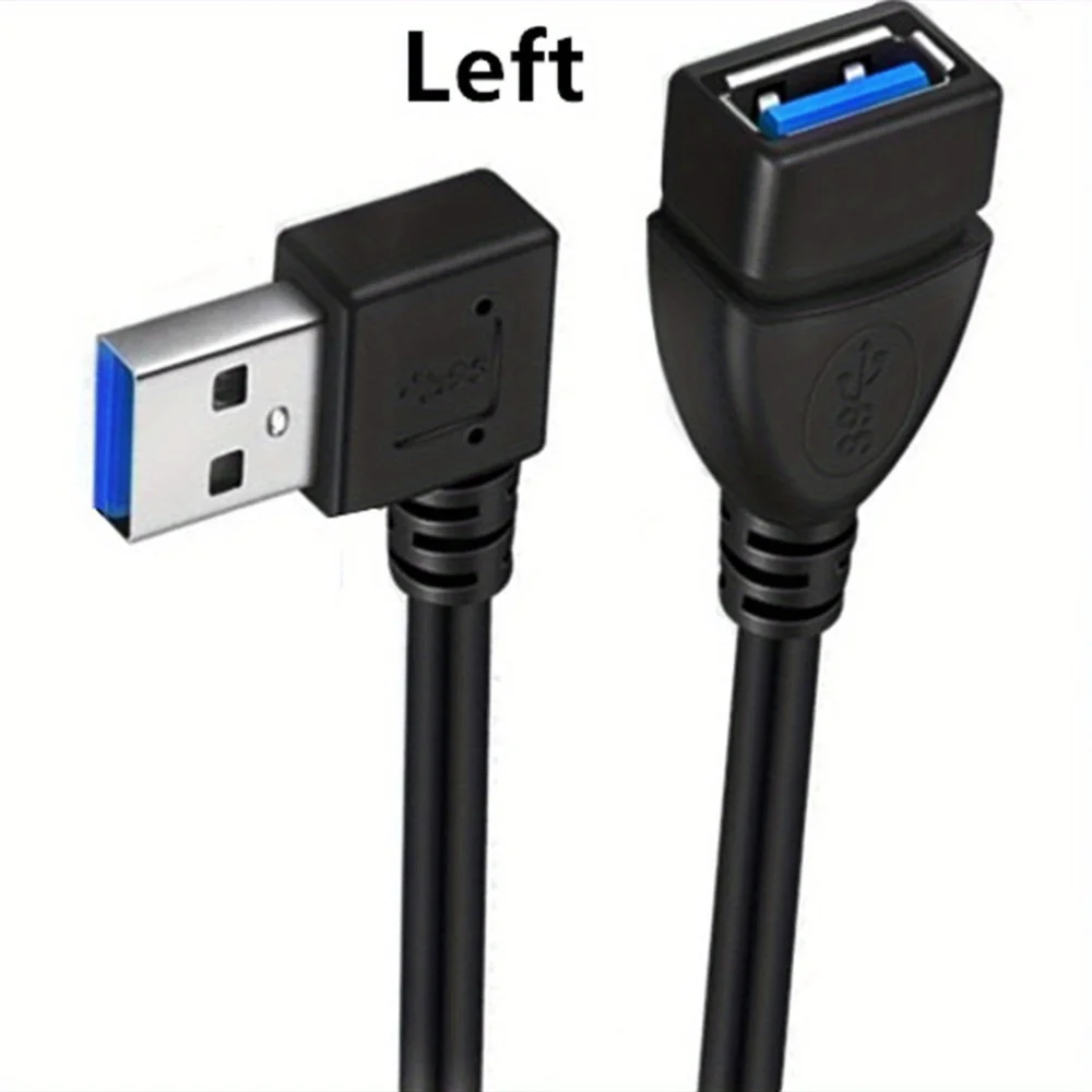 20cm USB 3.0 Extension Cable Male to Female 90 Degree Angle 5Gbps Data Sync Fast Charging for PC Laptop Mobile HDD view 5
