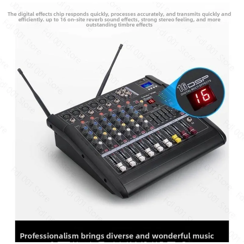 2000 Watt 10-Channel Professional Power Mixer Power Hybrid Amplifier Audio Mixer