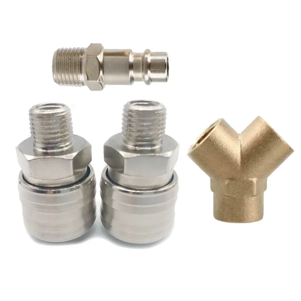 Conector distribuidor de aire comprimido de junta de 3 vías, divisor Y, interfaz 1/4, compresor, distribuidor de aire y Gas, accesorio neumático