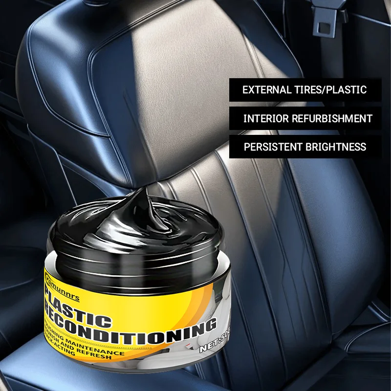 طقم إصلاح بلاستيكي داخلي للسيارة، عامل إصلاح الأكسدة، شمع تلميع داخلي للسيارة، شمع طلاء واقي للإطارات، مركبة سوداء