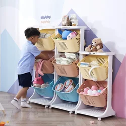 LazyChild Toy Storage Rack Bedroom Trolley Rack Bedside Snack Shelf Multi Layer Storage Rack Space Saving Domestic Storage Rack