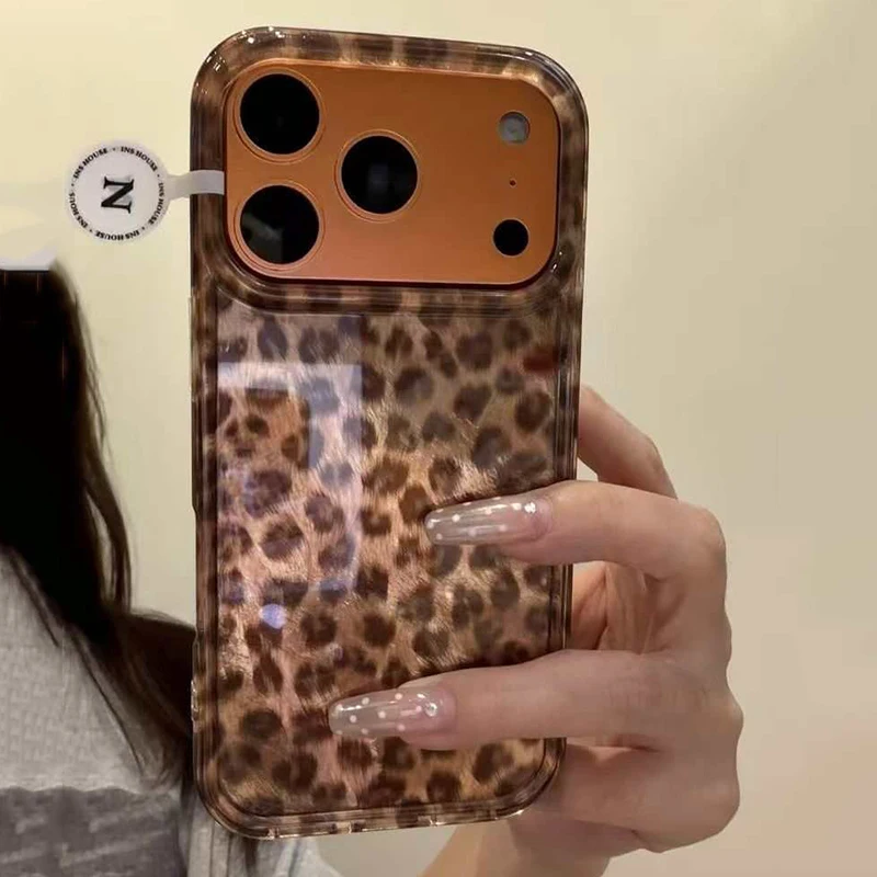 Fashion Gold Leopard Silicone Phone Case For iPhone 18 17 16 15 14 Pro Max 16E 11 13 12 X XR XS 7 8 Plus SE Air Shockproof Cover