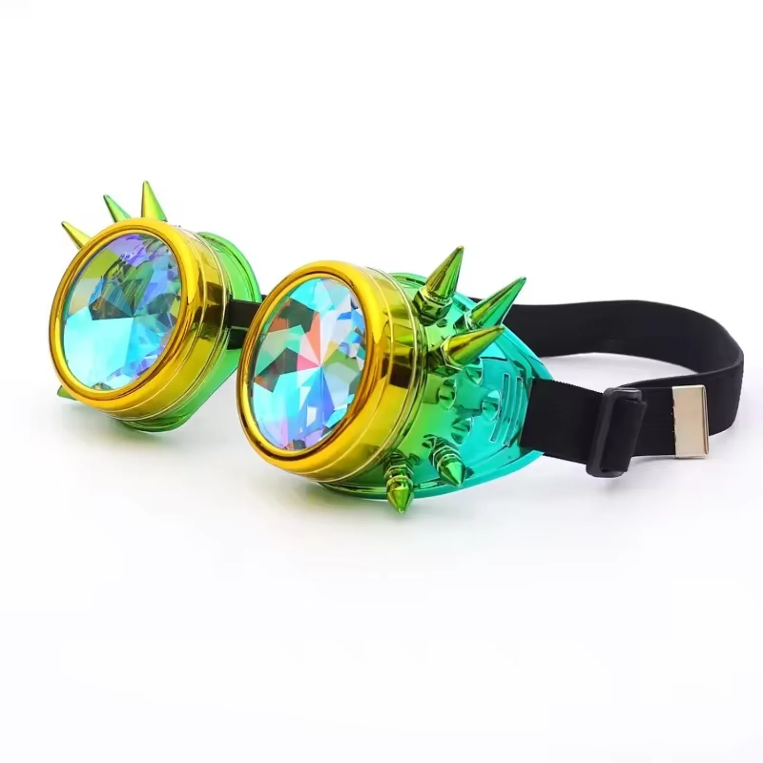 Steampunk Goggles Spiked Kaleidoscope Crystal Lenses Glasses for Festival Cosplay Accessories Phone lens Companion