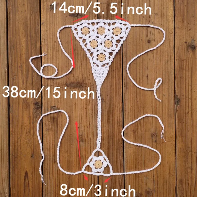 Bikini Set Woman Crochet Sexy Beach Lace See Through Slim Mini Bikini Set