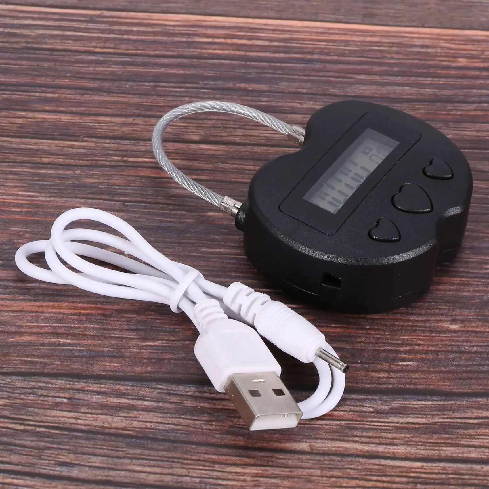 -AT52 3X Bloqueio de tempo inteligente Display LCD Bloqueio de tempo Multifuncional Temporizador eletrônico de viagem, cadeado recarregável USB à prova d'água