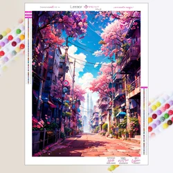 5d Diy Diamond Painting Japan Avenue Of Blossoms Full Diamond Mosaic Embroidery Cross Stitch Diamonds Painting Kits Home Decor