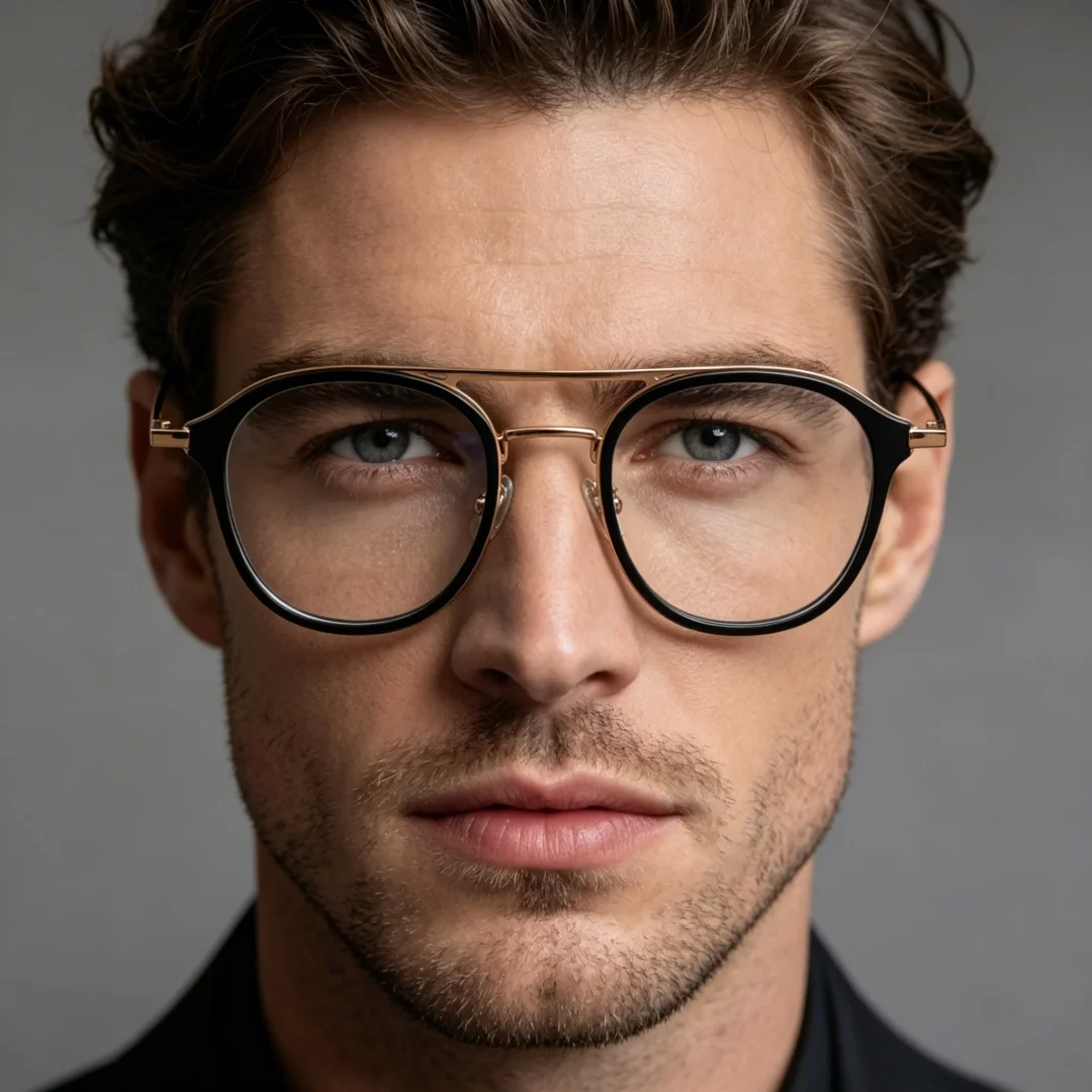 

BETSION Retro Round Acetate Metal Reading Glasses Double Bridge Presbyopia Spectacles Full Rim Fashion Prescription Eyewear