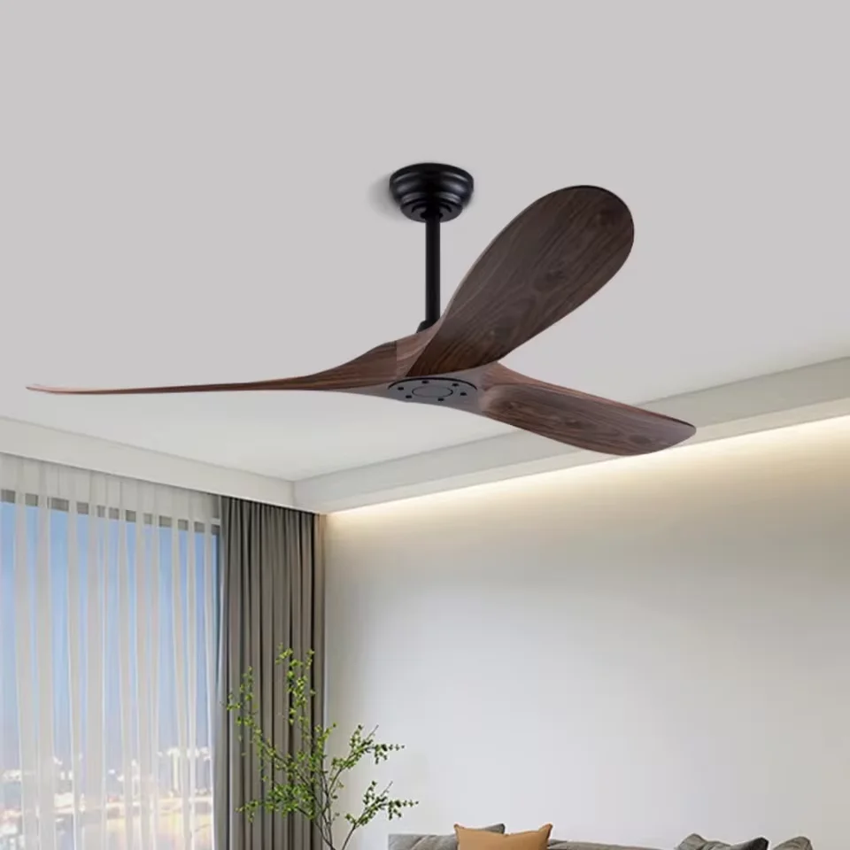 52 60 Inch Modern Ceiling Fan Without Light 3 ABS Blades 6 Speed Quiet Fans Reversible DC Motor Electric Fan Indoor Outdoor