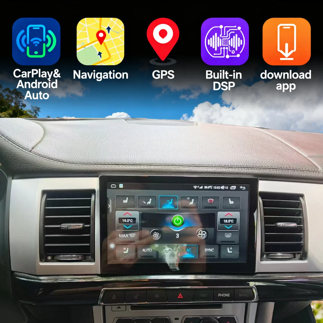 Radio para Auto con Pantalla de 9 Pulgadas para Jaguar XF 2008-2015 X250, CarPlay, Android 13, Navegación GPS, Reproductor Multimedia Estéreo para Auto, Unidad Principal
