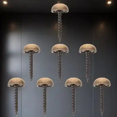 

HOMOCONO Brass Mirror Screw Covers 8pcs Decorative Caps for Wood Furniture Fastening Trim