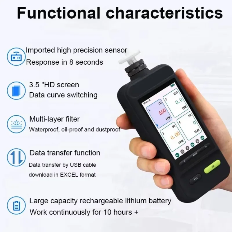 digital Oxygen O2 portable gas purity analyzer test meter