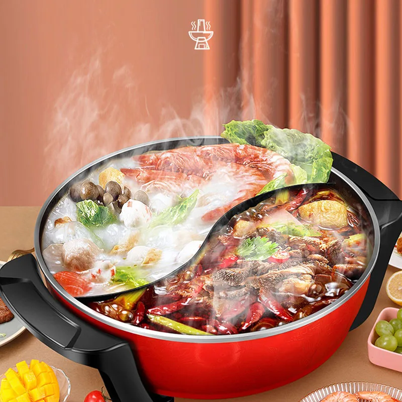 Double Divided Hot Pot Assortment Bbq Thickened Ramen Food Dishes Chinese Hot Pot Electrico Noodle Soup Fondue Chinoise Cookware