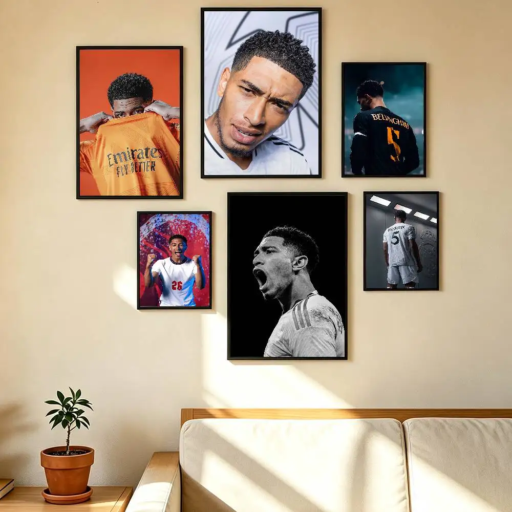 Football J-Jude  B-Bellinghams Poster High Quality Dorm Living Room Aesthetic Wall Decoration Painting Stickers Gift