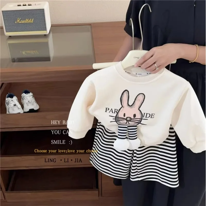 

Girls' Sweatshirt Set Autumn Children's Clothing New Casual Set for Girls Baby Two-Piece Trendy Outfit