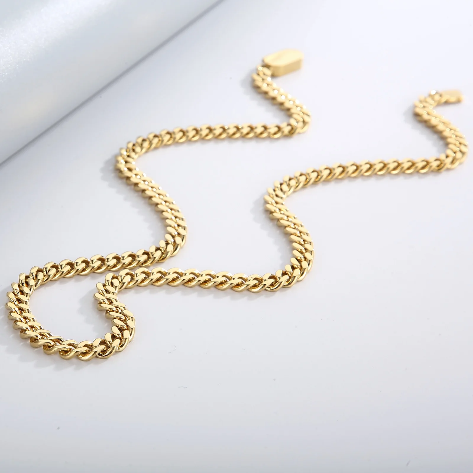 6/8/11mm Hip Hop Gold/Silver Color Multi Size Curb Cuban Chain Necklace Bracelet Men Women Stainless Steel Best Gift