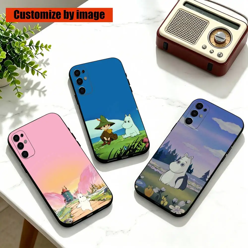 Cute M-Moomin Gift   Phone Case Black Silicone Soft For Samsung S25,S24,S21,S22,S23,S30,Ultra,S20,Plus,Fe,Lite