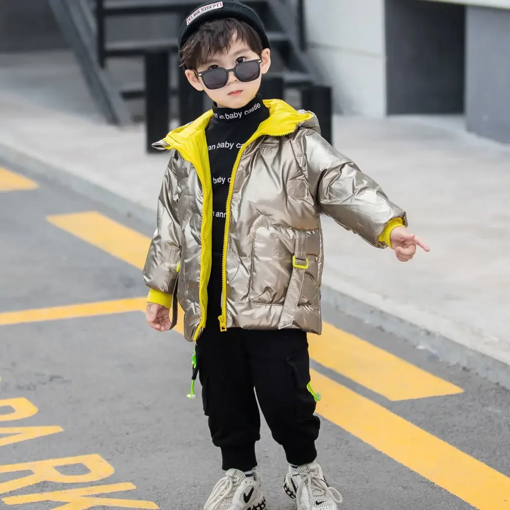 White duck down children's down jacket for boys and girls, middle and young children, baby, thickened, fashionable, stylish,