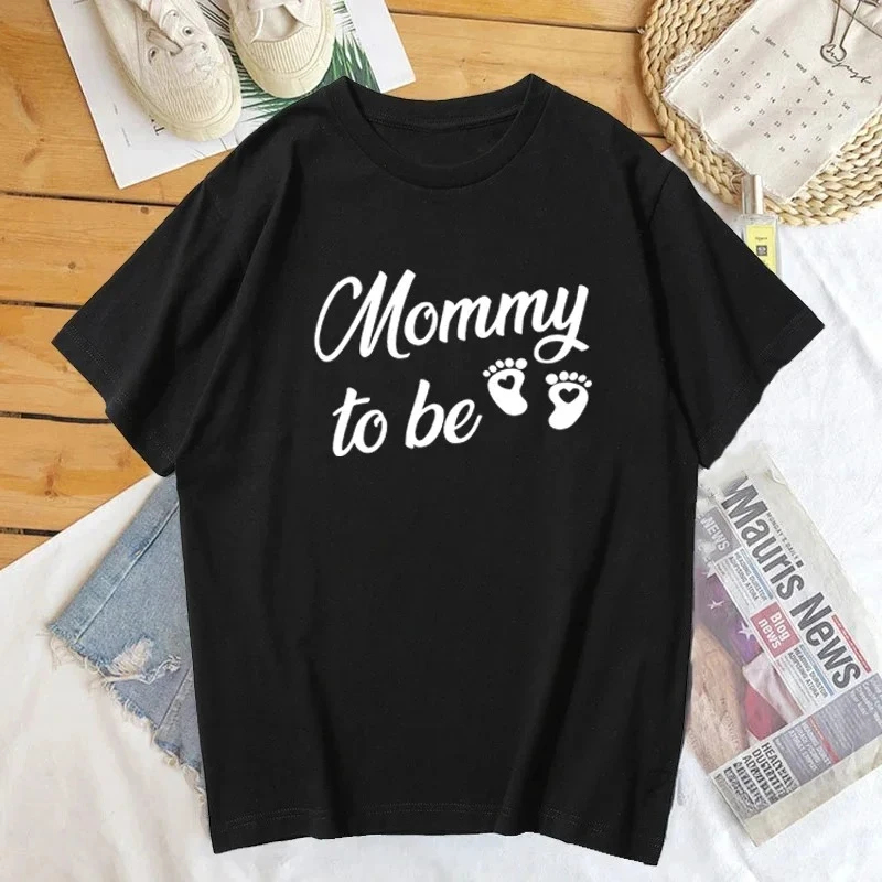 Mommy and Daddy To Be T Shirts Funny Mother Father Short Sleeve T-shirts Matching Pregnancy Announcement T Shirt Graphic Tshirts