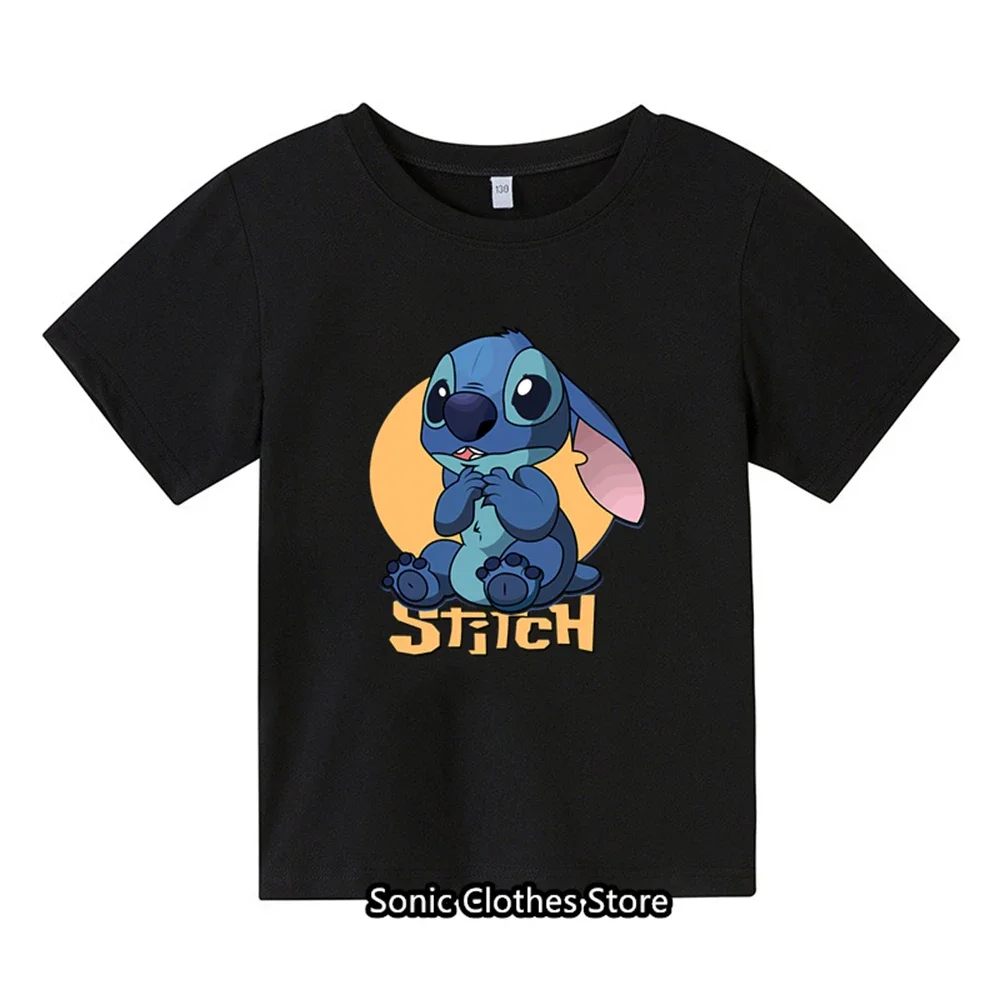 Lilo & Stitch Tshirt dla dzieci Anime letnia moda chłopięca ubrania Casual dla dzieci Cartoon Girls t-shirty męskie kobiety z krótkim rękawem