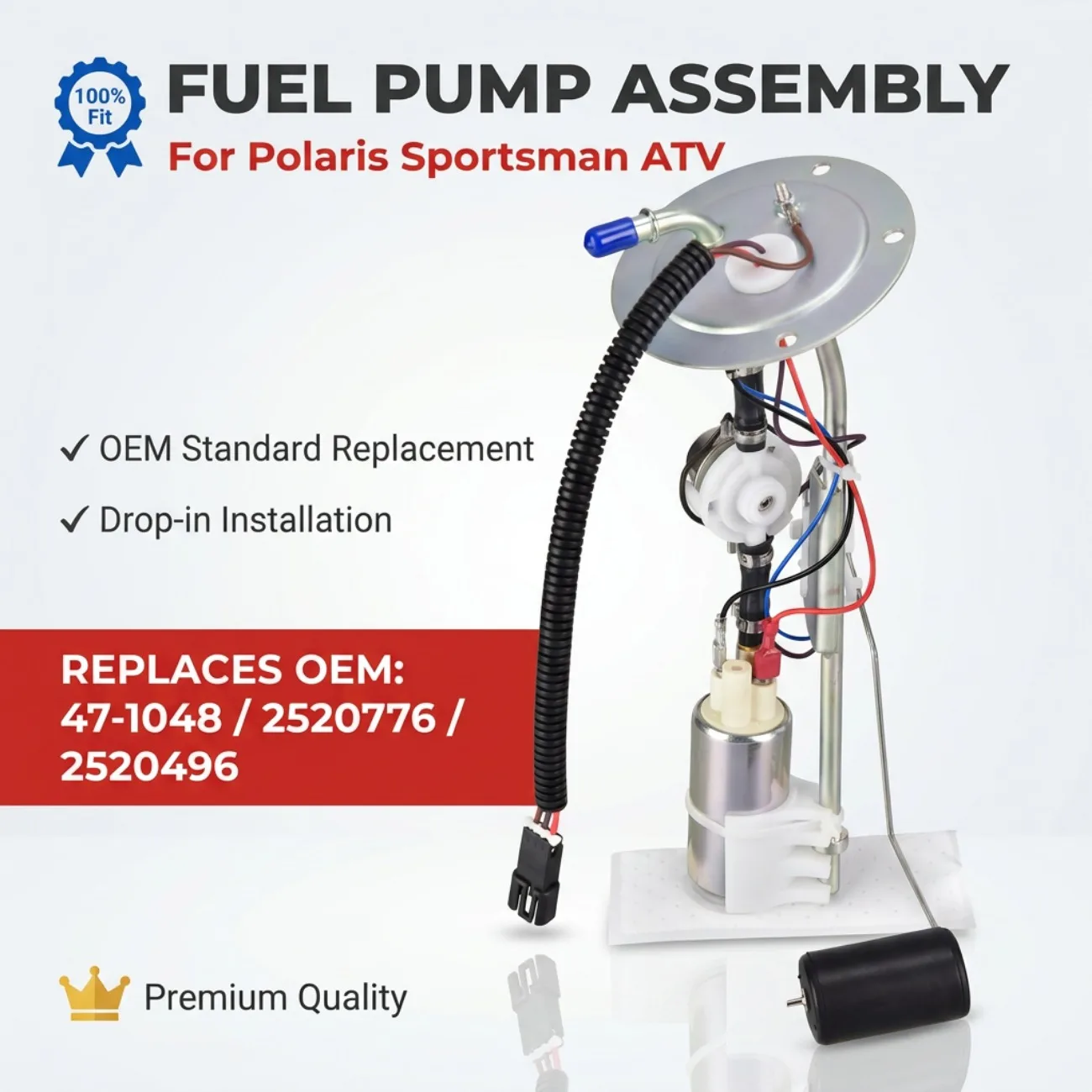 Fuel Pump Assembly Sending Unit 471048 For Polaris Sportsman 500 X2 2006 700 800 EFI 2006-2008 47-1048 2520776 2520496 5-Bolt