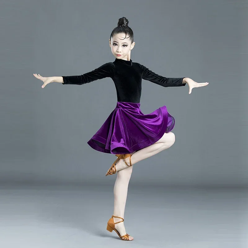 

Latin Dance Dress Women's and Children's Long Sleeve Autumn and Winter Competition Professional Latin Dance Dress Training Dress
