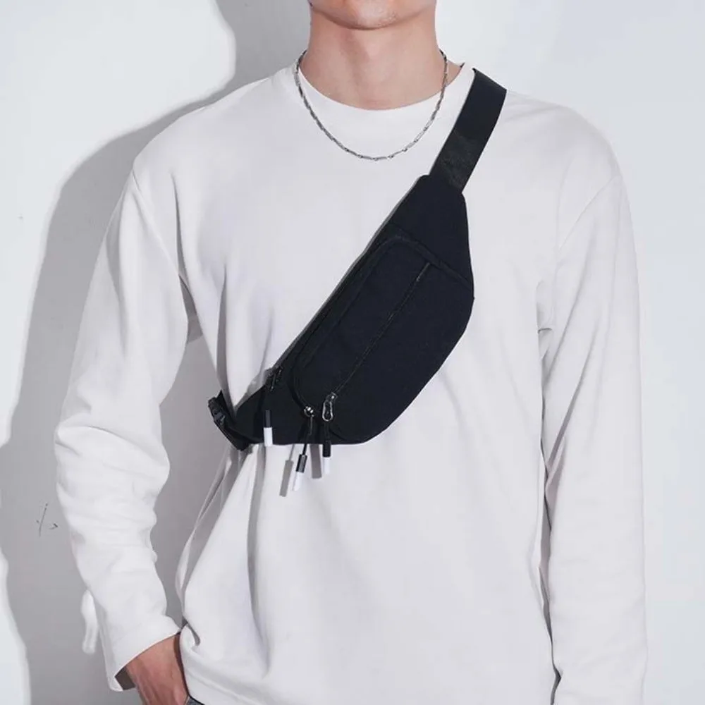 

Sports Style Crossbody Chest Bag Lightweight Multi-function Men Fanny Phone Pack Black Blue Belt Pouch Bag Running Waist Bag