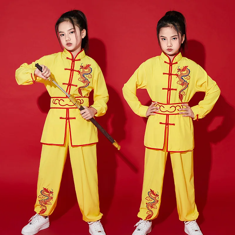 Traditional Chinese Wushu Clothing Tai Chi Uniform Kids Kungfu Outfits New Stage Performance Hanfu Martial Arts Costumes Suit