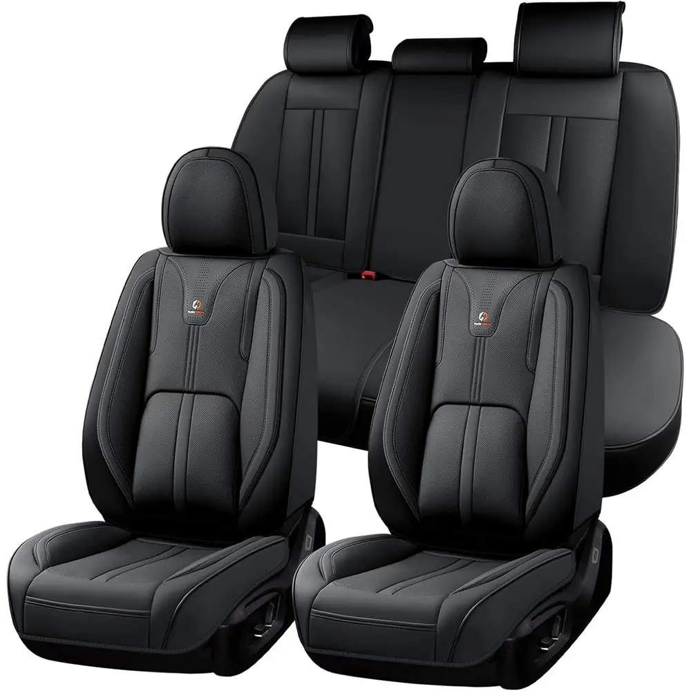 Luxury Nappa Leather Car Seat Covers with Adjustable Velcro, Lumbar Support, and Heating/Cooling for Most Cars, SUVs, and Trucks