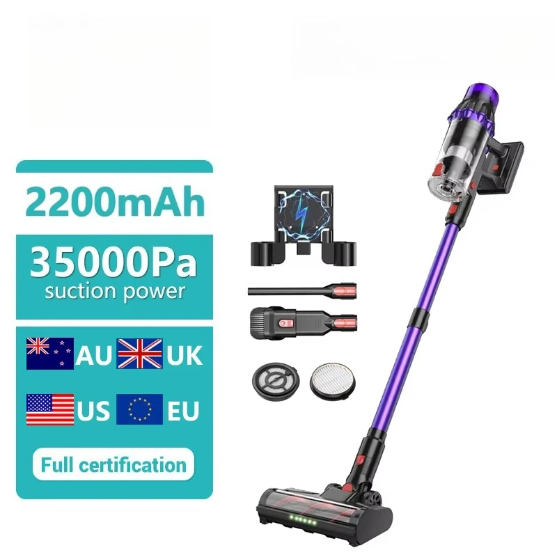 

Rechargeable Stick Handheld Portable Vacuum Cleaner Dry Vacuum Pump with LED Light 550w Brushless Motor Cleanable Filter