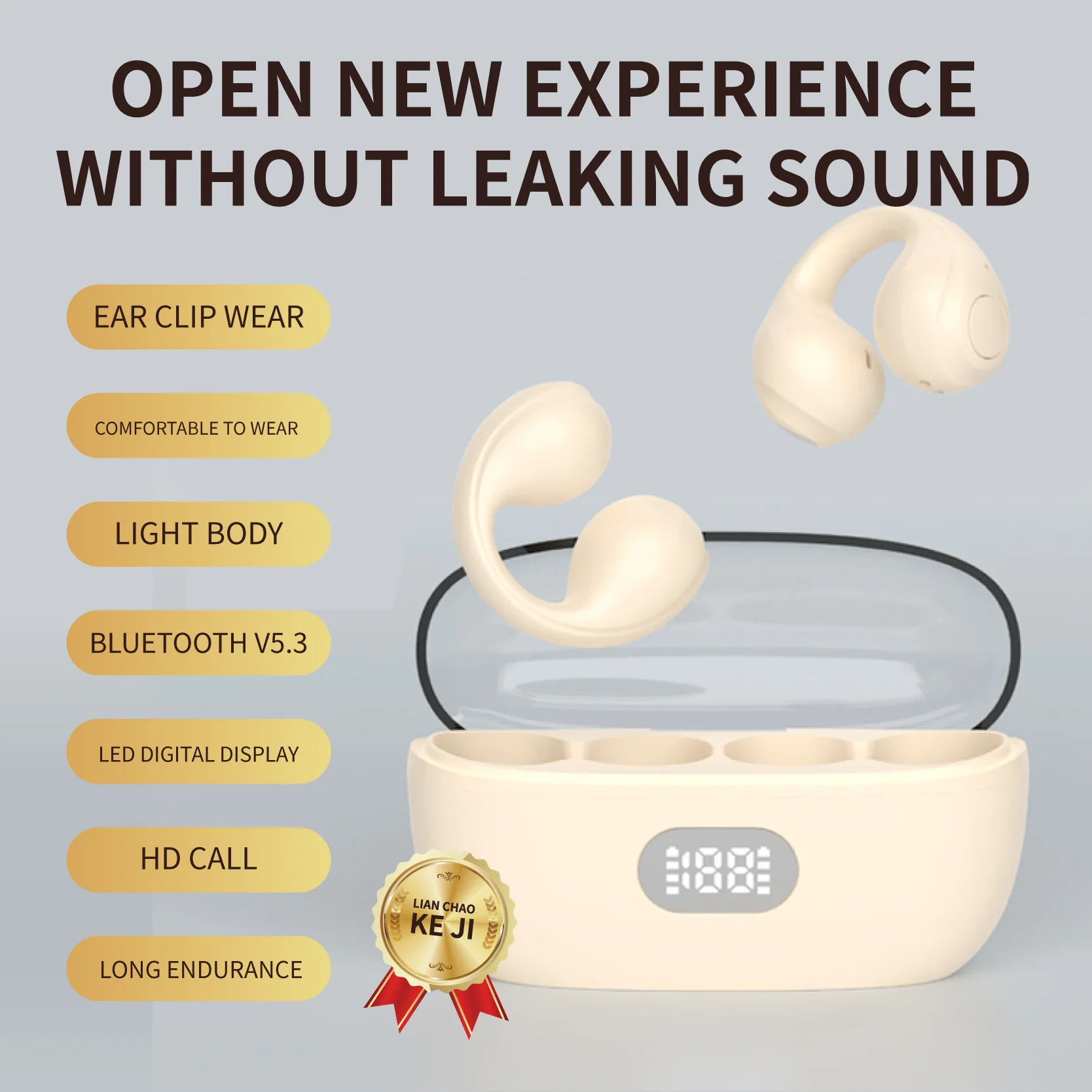 سماعة أذن لاسلكية T33 مزودة بتقنية البلوتوث ، سماعة أذن TWS ، سماعة رأس رياضية مفتوحة وغير مؤلمة ، سماعة رأس ، سماعة أذن قابلة للثني لهواتف Andriod ISO