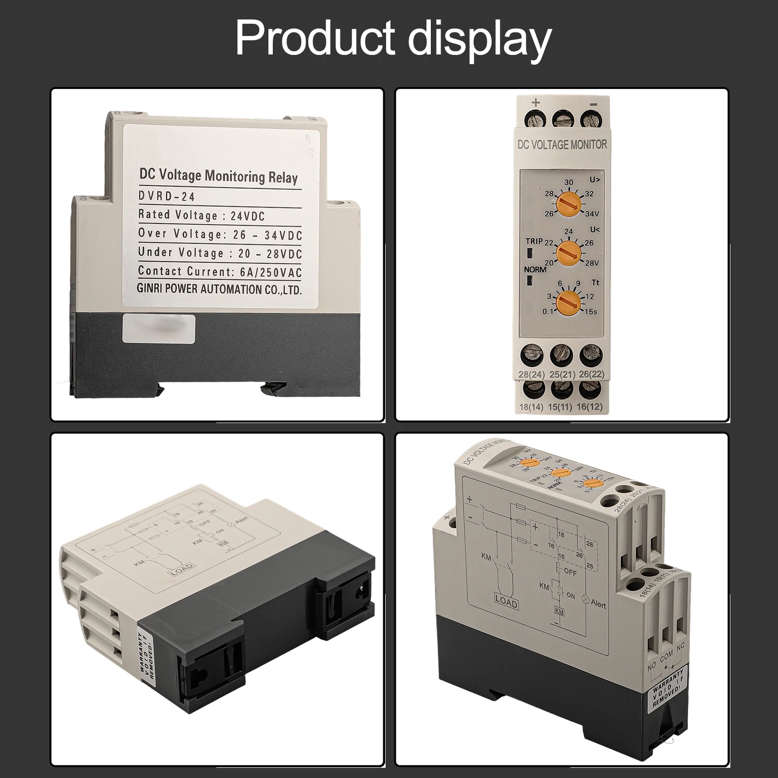 Undervoltage Overvoltage Protection Relay Voltage Protection Protector DVRD-12 DVRD-24 DVRD-36 DVRD-48 Electrical Equipment