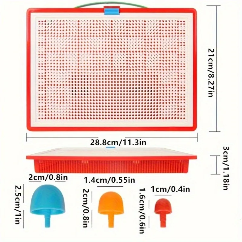 Zestaw tablicy perforowanej, edukacyjna zabawka STEM, kreatywne klocki DIY, z kolorowymi koralikami i gumowymi stoperami, interaktywna układanka