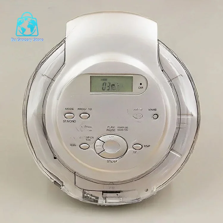 Portable CD Player Walkman Bass Boost System High Quality Music Shockproof MP3 Format Discs LCD Display 3.5mm Audio Interface