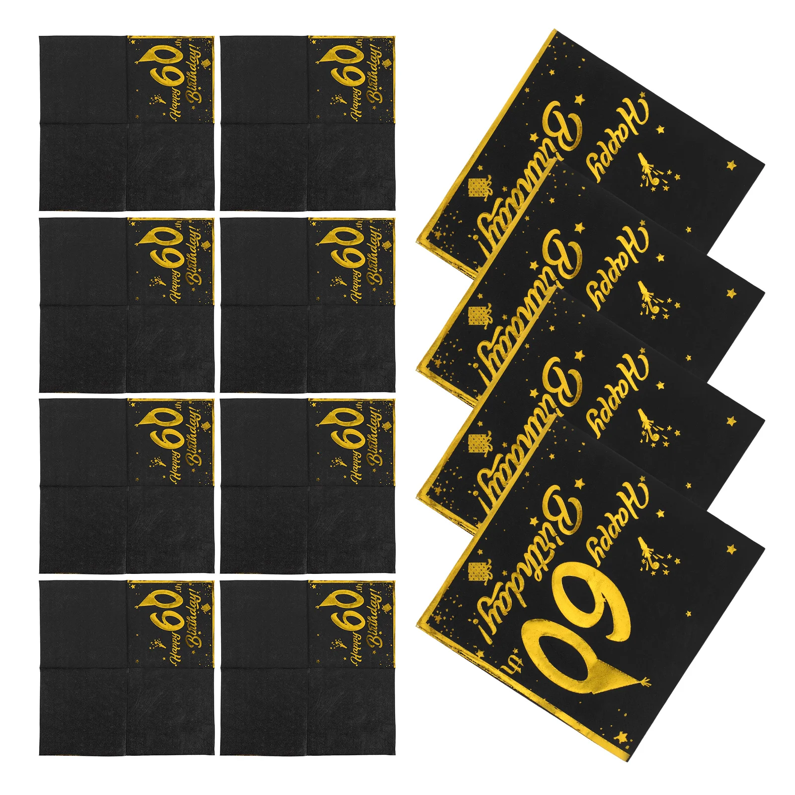 

40pcs Gold Birthday Napkins Elegant Design Soft Texture High Absorbency Disposable Party Supplies Paper Napkins