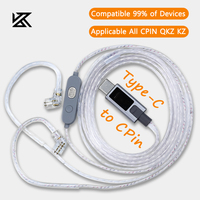 KZ M2 Earphone Silver Type-C Upgrade Cables DAC Digital Decode 2PIN Cable With MIC For QKZ KZ Castor ZSN ZST EDX EDC PRO ZSN PRO