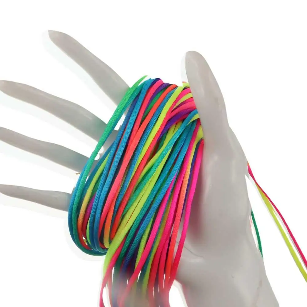 Girls Mix Color Webbing Silk thread Woven Rope Hair Styling Tool Twist Knitting DIY Hair Accessories Braided Hair Rope