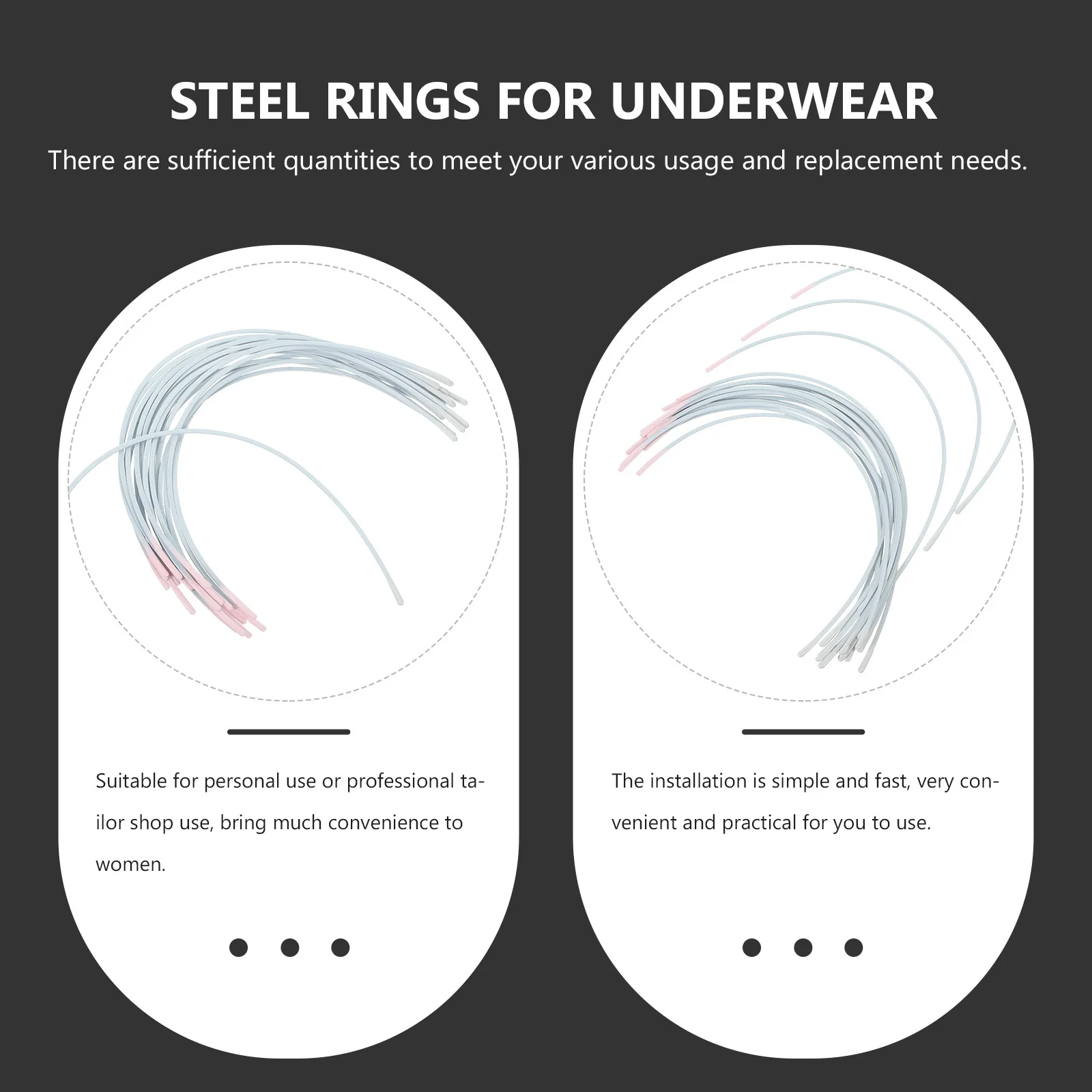 

10Pairs Bra Underwire Replacement Steel Rings Metal Wire Bras Support Repair DIY Custom Fit Lingerie Accessories