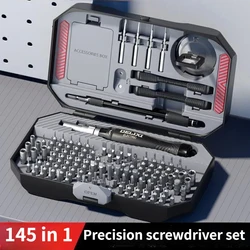 DELIXI 145-in-1 Screwdriver Set Precision Magnetic Screw Driver Bits Wireless Hand Screw Driver Repair Tools Set