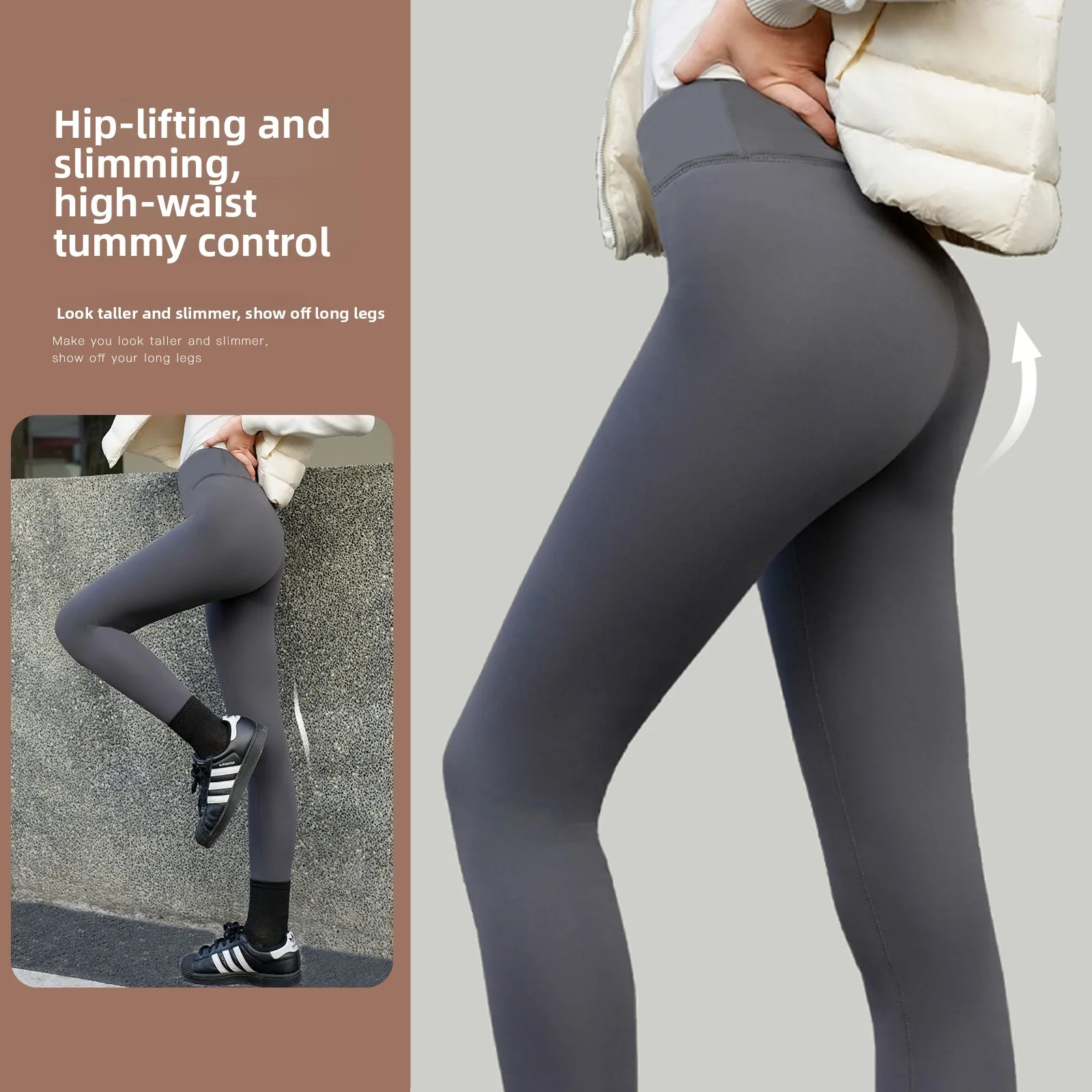 

Нейлоновые брюки для йоги с высокой талией, женские спортивные штаны на открытом воздухе Qui-Drng, осень-зима, новые брюки для контроля живота, ноги a