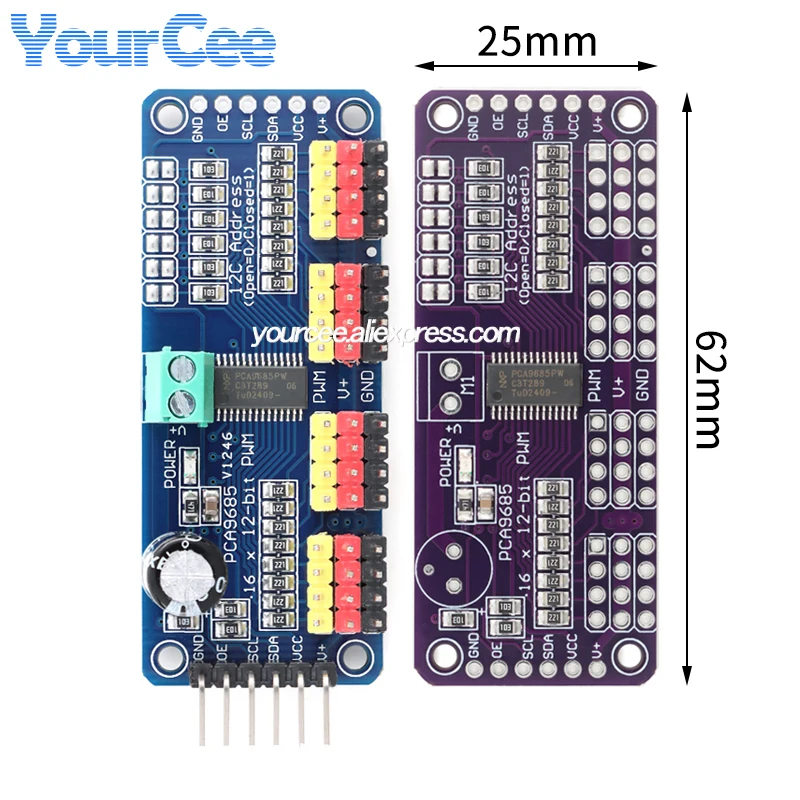 PCA9685A PCA9685 16 Channel Way PWM Actuator Drive Expansion board Module Microcontroller I2C interface control Board