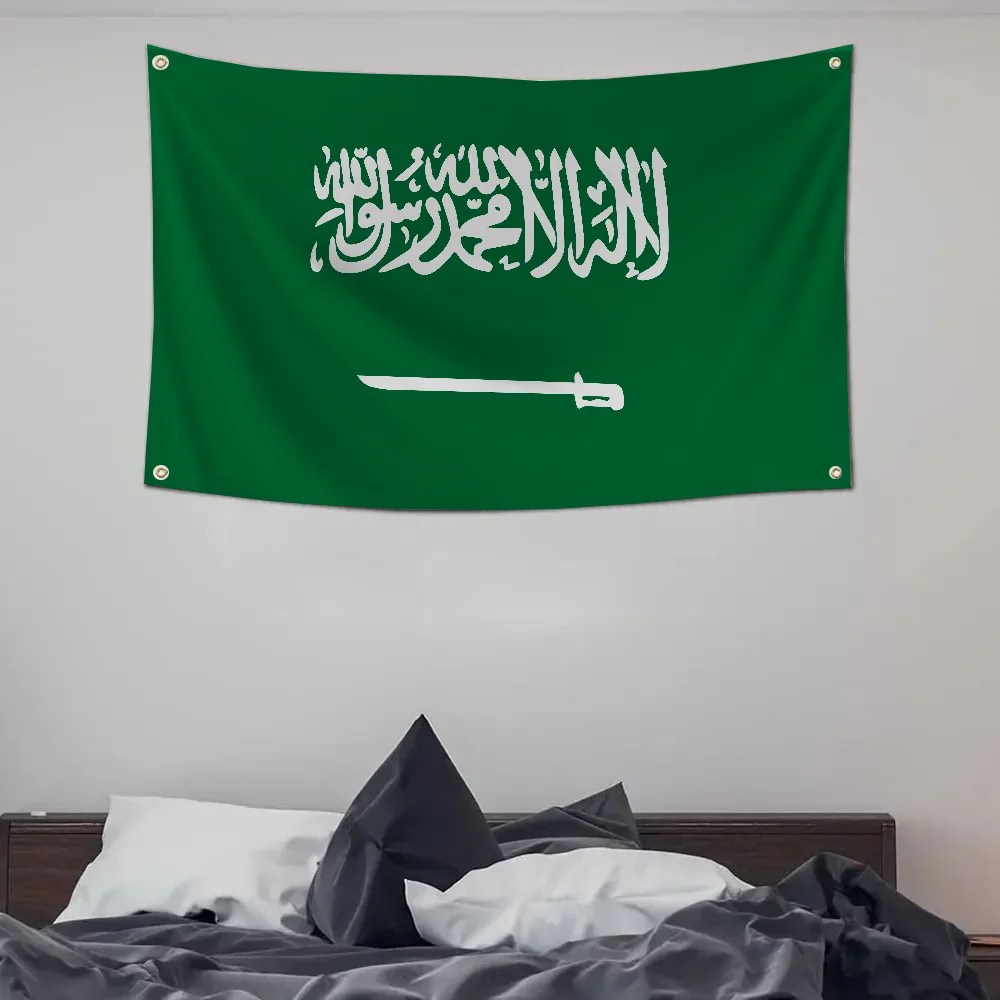 1pc Saudi-arabien Flagge Flagge Flaggen Und Banner Vier Loch Flagge Polyester Outdoor Decor Zimmer Ästhetische