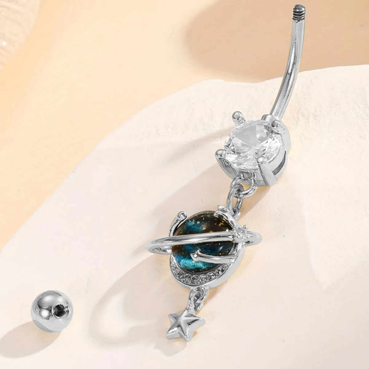 1PC acier inoxydable cristal pendentif nombril anneau pour femmes couleur argent nombril Piercing Ombligo Nombri