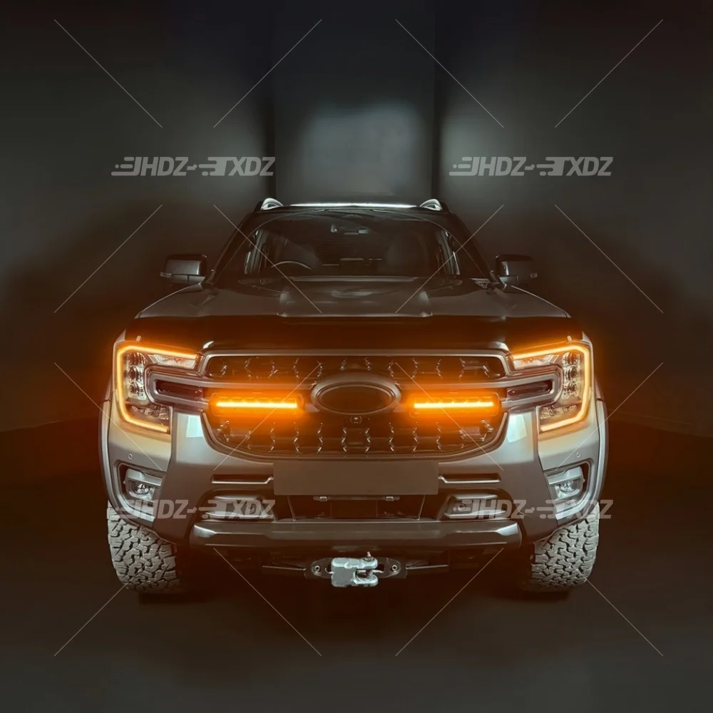 لفورد رينجر T9 XL XLT 2023-2024 LED المصباح النهار تشغيل ضوء وظيفة الإطار وحدة العنبر DRL LED لوحات #6