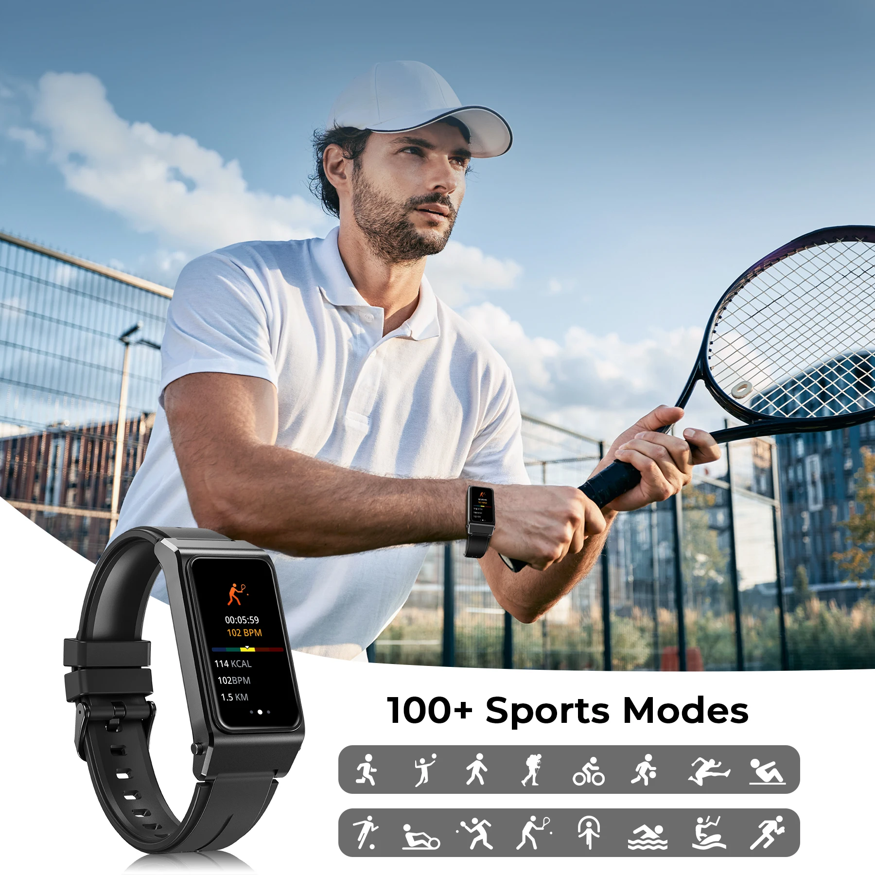 Smartwatch OUKITEL BT11 z funkcją słuchawek Bluetooth 2w1, 24-godzinnym monitorowaniem stanu zdrowia, wyświetlaczem AMOLED 1,47 cala, wodoodporny zegarek sportowy do monitorowania aktywności fizycznej