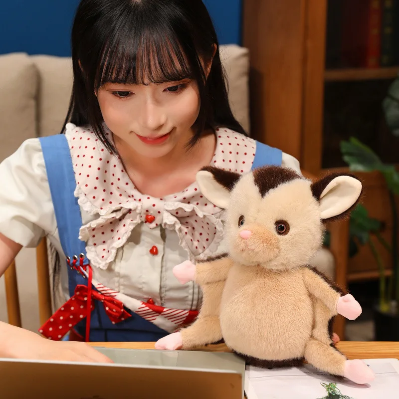 ตุ๊กตาสัตว์การ์ตูนอนิเมะ ชูการ์ไกลเดอร์ ตุ๊กตาขนนุ่มน่ารัก เหมือนจริง กระรอกบินได้ ของเล่นเด็ก ของเล่นปลอบประโลม ของขวัญวันเกิด