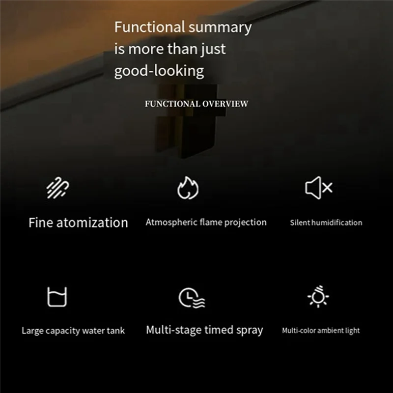 EAS-Umidificatore Tipo di Nebbia Mini Aria 3D Simulazione Fiamma Umidificatore Può Aggiungere Aromaterapia USB Plug-In Durevole Facile da Usare Bianco