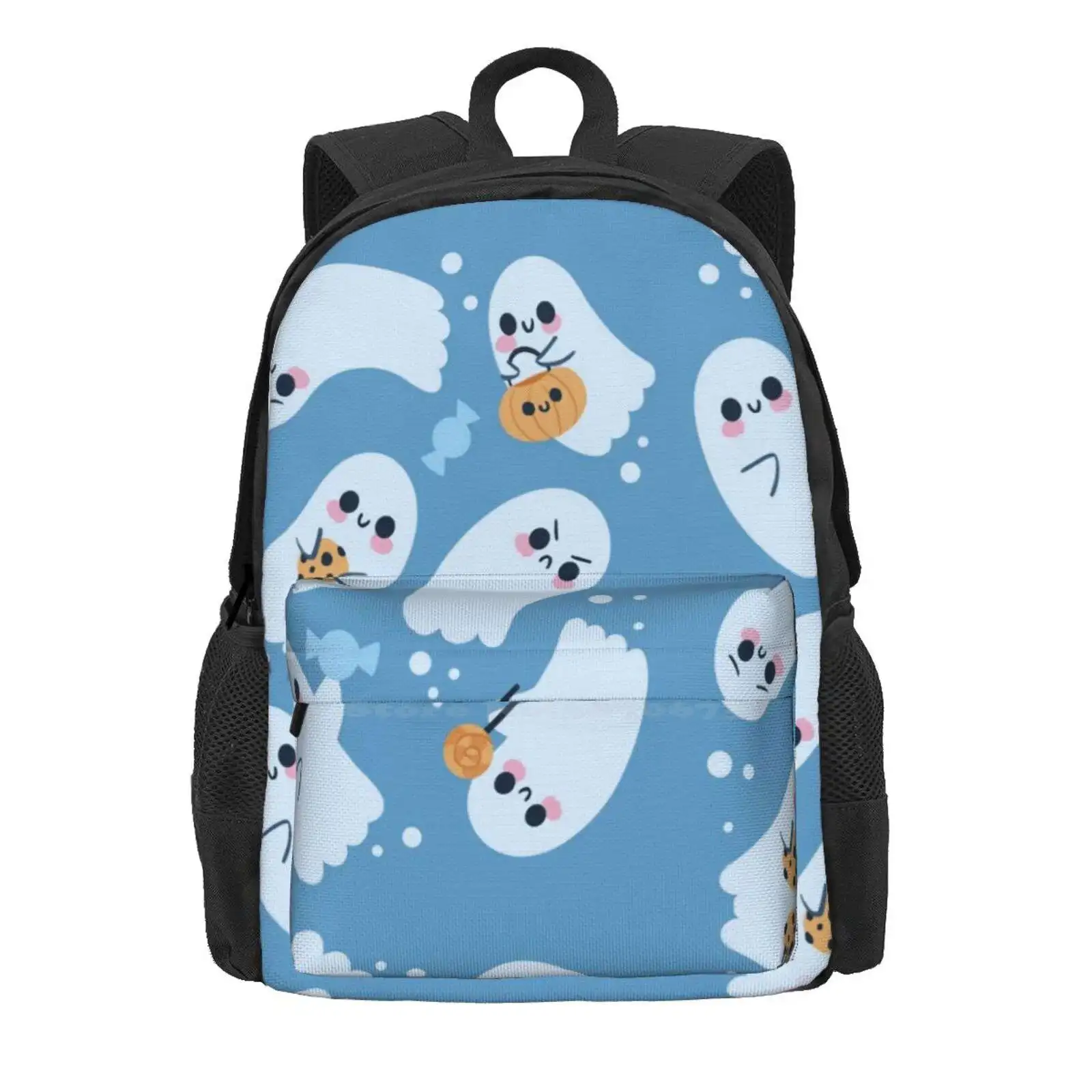 Sweet Ghosts School Storage Bag Student's Backpack Ghosts Cute Little Lobomaravilha Childrens Kawaii Halloween Candy Sweets