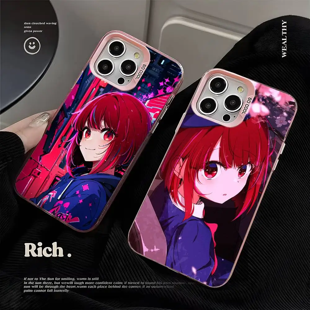 

Oshi no Ko Kana Arima Phone Case For iPhone 16,15,14,13,12,11,Mini,Pro,SE,MAX,plus,Pink Matte Silicone Cover