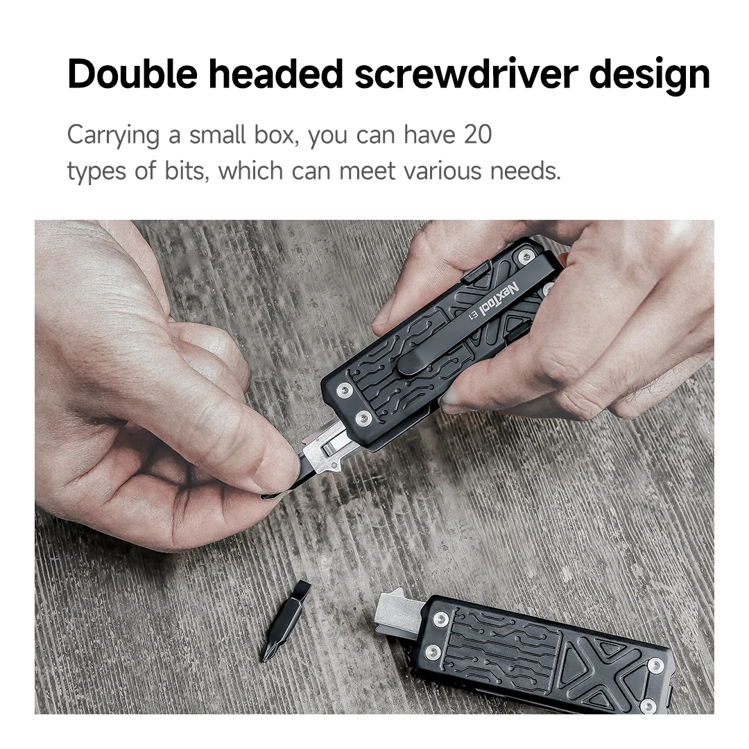 NexTool Multitool Accessories Bits Kit 20 Types Magnetic Screwdriver Bits Set for Pocket Tool E1 Flagship Captain Multi Tools